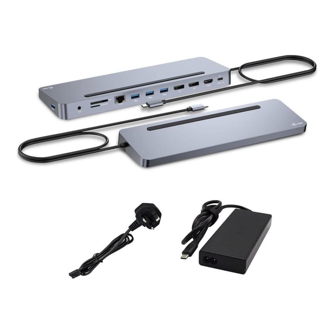 i-tec USB-C Metal Ergonomic 3x 4K Display Docking Station with Power Delivery 100 W + Universal Charger 100 W, Wired, USB 3.2 Gen 1 (3.1 Gen 1) Type-C, 100 W, 3.5 mm, 10,100,1000 Mbit/s, Silver