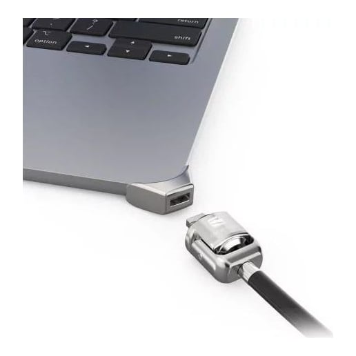 Compulocks Ledge for MacBook Air 13" M2 and M3 with Keyed Lock, Latch, Silver