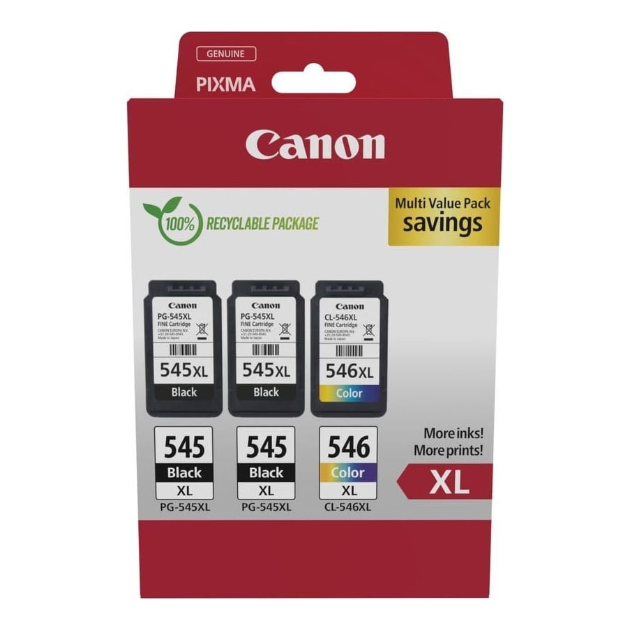 Canon 8286B013, High (XL) Yield, Black, Cyan, Magenta, Yellow, 15 ml, 13 ml, 3 pc(s), Multi pack