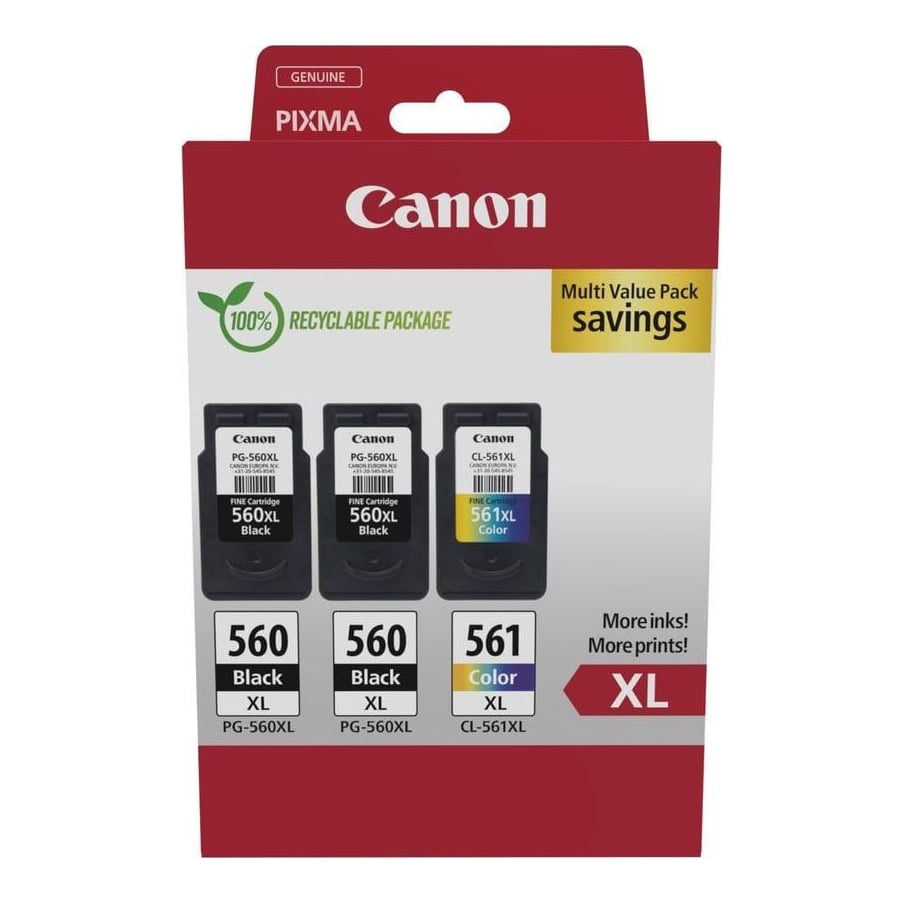 Canon 3712C009, High (XL) Yield, Black, Cyan, Magenta, Yellow, 3 pc(s), Multi pack