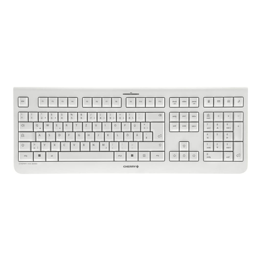 CHERRY KW 3000, Full-size (100%), Wireless, RF Wireless, QWERTZ, White