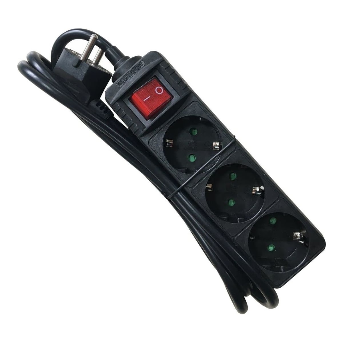 Mcab M-Cab POW0029, 1.5 m, Indoor, 1.5 mm², Plastic, Black, 3 AC outlet(s)