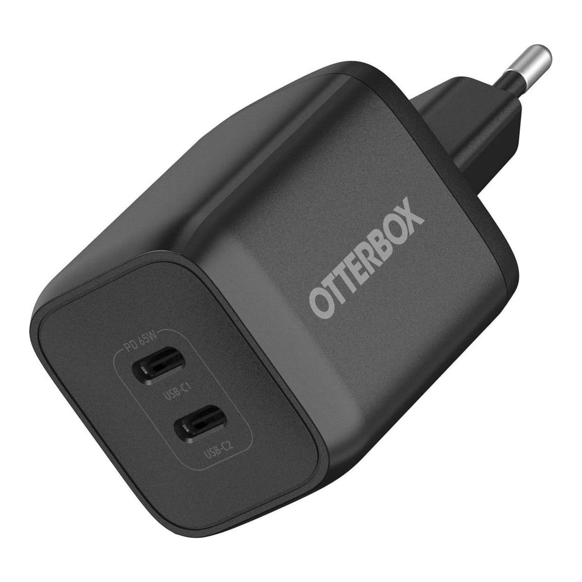 OtterBox Standard EU Wall Charger 65W - 1X USB-C 45W + 1X USB-C 20W USB-PD, Indoor, AC, 20 V, 3 A, Black