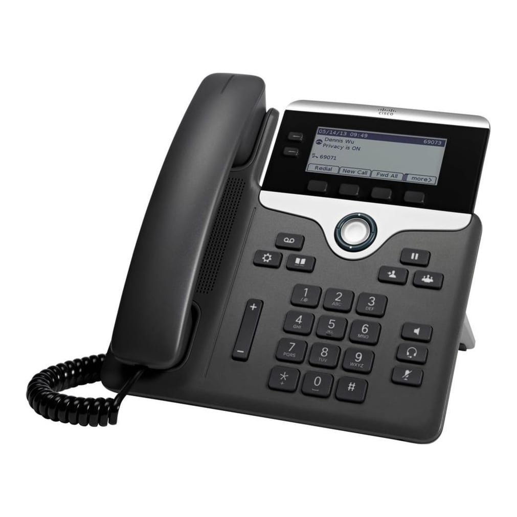 Cisco IP Business Phone 7821 w, 3.5-inch Greyscale Display, Class 1 PoE, Supports 2 Lines, 1-Year Limited Hardware Warranty (CP-7821-K9=), IP Phone, Black, Silver, Wired handset, Polycarbonate, Desk/Wall, 2 lines