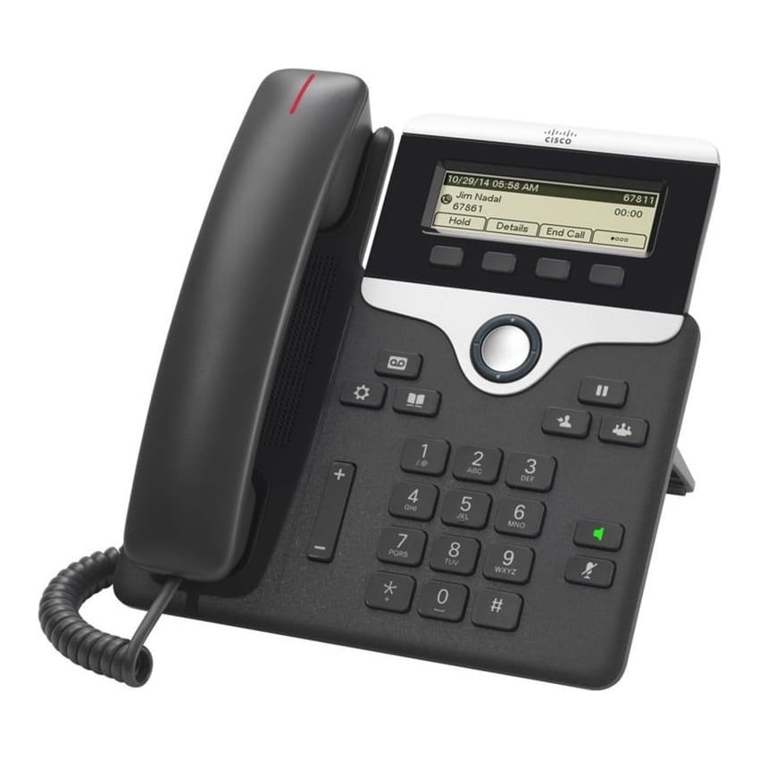 Cisco IP Business Phone 7811, 3.2-inch Greyscale Display, Class 1 PoE, Supports 1 Line, 1-Year Limited Hardware Warranty (CP-7811-K9=), IP Phone, Black, Silver, Wired handset, Polycarbonate, Desk/Wall, 1 lines