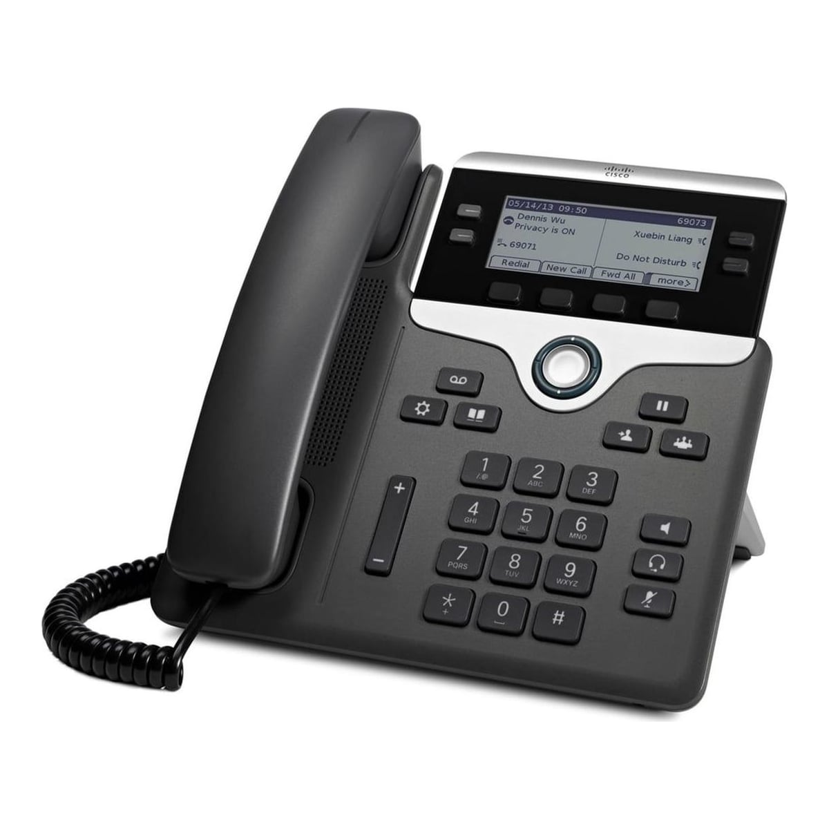 Cisco IP Business Phone 7841, 3.5-inch Greyscale Display, Class 1 PoE, Supports 4 Lines, 1-Year Limited Hardware Warranty (CP-7841-K9=), IP Phone, Black, Silver, Wired handset, Polycarbonate, Desk/Wall, 4 lines