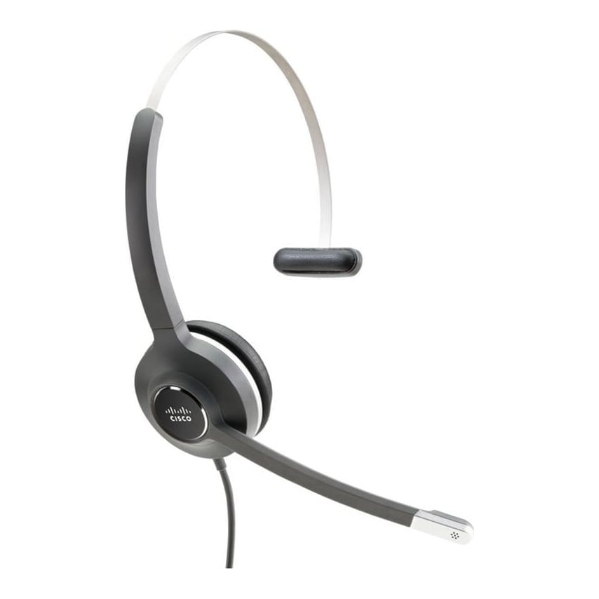 Cisco Headset 531, Wired Single On-Ear Quick Disconnect Headset with RJ-9 Cable, Charcoal, 2-Year Limited Liability Warranty (CP-HS-W-531-RJ=), Wired, Office/Call center, 50 - 18000 Hz, Headset, Black, Grey