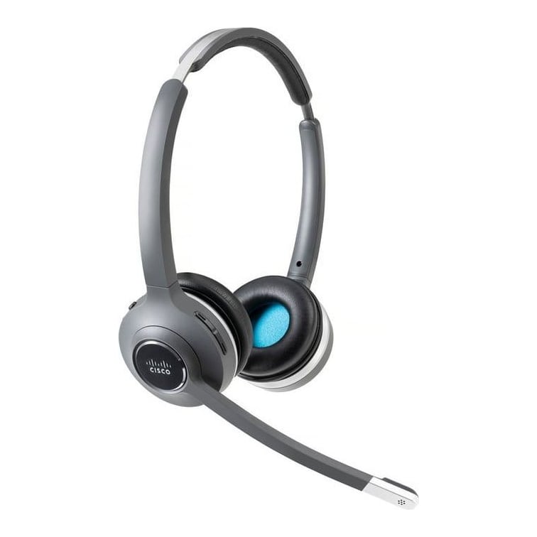 Cisco Headset 562, Wireless Dual On-Ear DECT Headset with Multi-Source Base for US and Canada, Charcoal, 1-Year Limited Liability Warranty (CP-HS-WL-562-M-EU=), Wireless, Office/Call center, 50 - 18000 Hz, 121 g, Headset, Black, Grey
