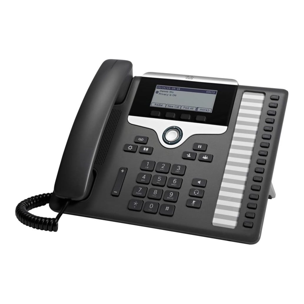 Cisco IP Business Phone 7861, 3.5-inch Greyscale Display, Class 1 PoE, Supports 16 Lines, 1-Year Limited Hardware Warranty (CP-7861-K9=), IP Phone, Black, Silver, Wired handset, Polycarbonate, Desk/Wall, 16 lines