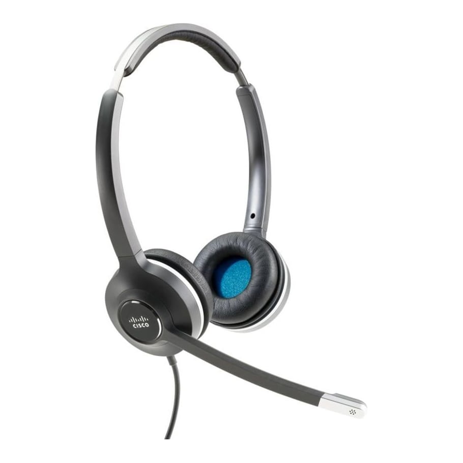 Cisco Headset 532, Wired Dual On-Ear Quick Disconnect Headset with USB-A Adapter, Charcoal, 2-Year Limited Liability Warranty (CP-HS-W-532-USBA=), Wired, Office/Call center, 50 - 18000 Hz, 103.2 g, Headset, Black