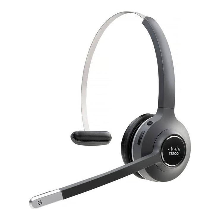Cisco Headset 561, Wireless Single On-Ear Digital Enhanced Cordless Telecommunications Headset with Standard Base for US and Canada, Charcoal, 1-Year Limited Liability Warranty (CP-HS-WL-561-S-EU=), Wireless, Office/Call center, 50 - 18000 Hz, 74.5 g, Headset, Black, Grey