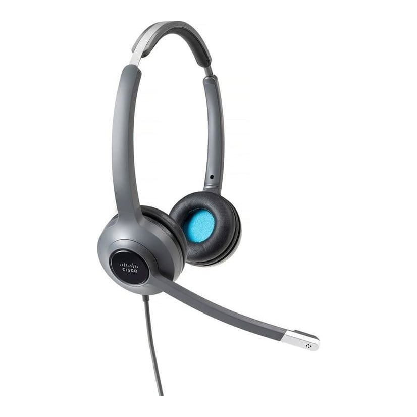 Cisco Headset 522, Wired Dual On-Ear 3.5 mm Headset with USB-A Adapter, Charcoal, 2-Year Limited Liability Warranty (CP-HS-W-522-USB=), Wired, Office/Call center, 50 - 18000 Hz, Headset, Black, Grey