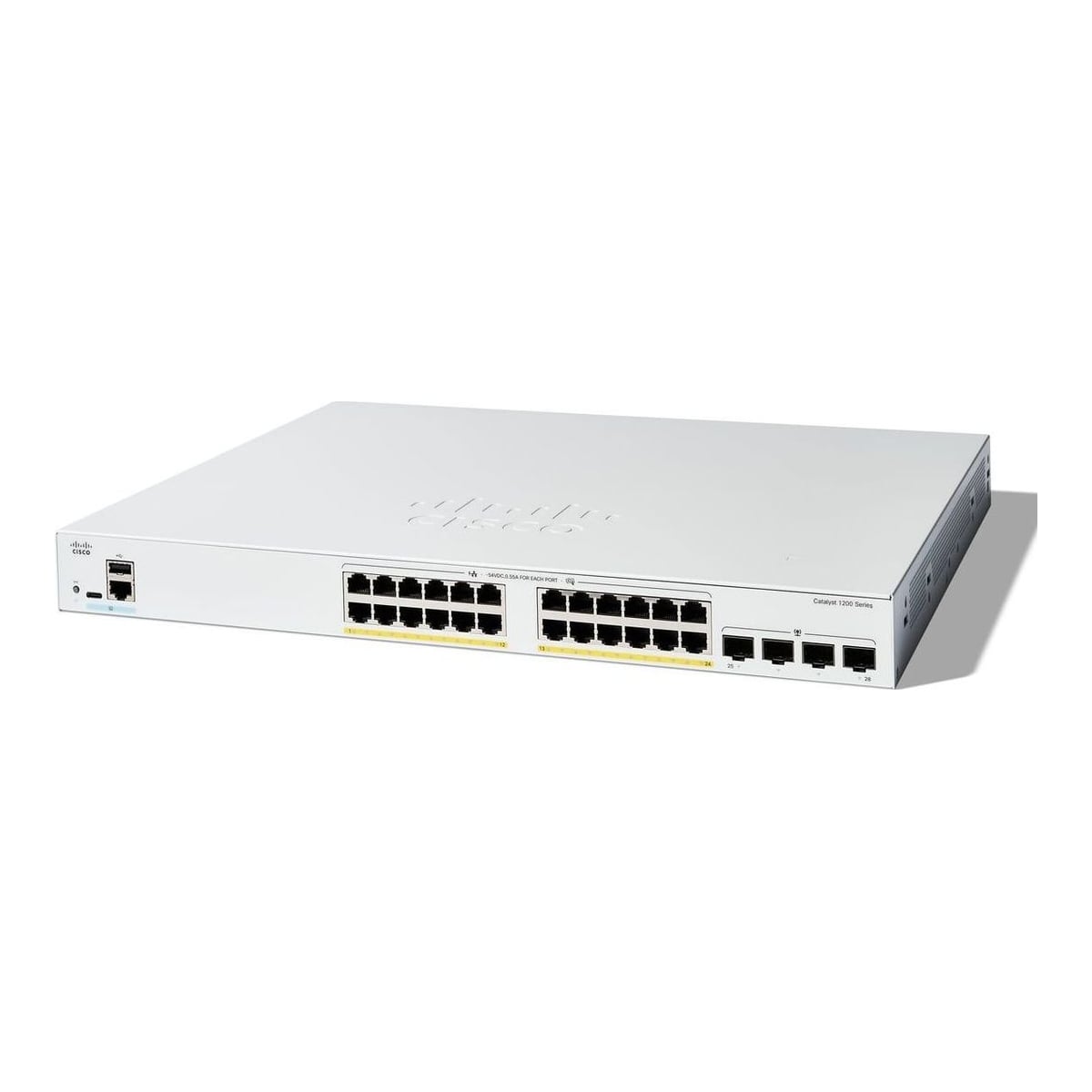 Cisco Catalyst 1200-24FP-4G Smart Switch, 24 Port GE, Full PoE, 4x1GE SFP, Limited Lifetime Protection (C1200-24FP-4G), Managed, L2/L3, Gigabit Ethernet (10/100/1000)