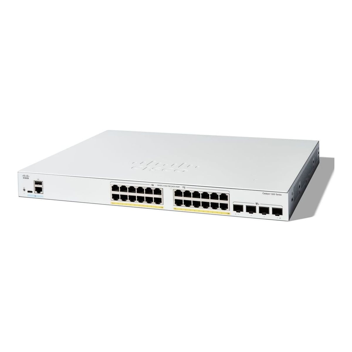 Cisco Catalyst 1200-24FP-4X Smart Switch, 24 Port GE, Full PoE, 4x10GE SFP+, Limited Lifetime Protection (C1200-24FP-4X), Managed, L2/L3, Gigabit Ethernet (10/100/1000)
