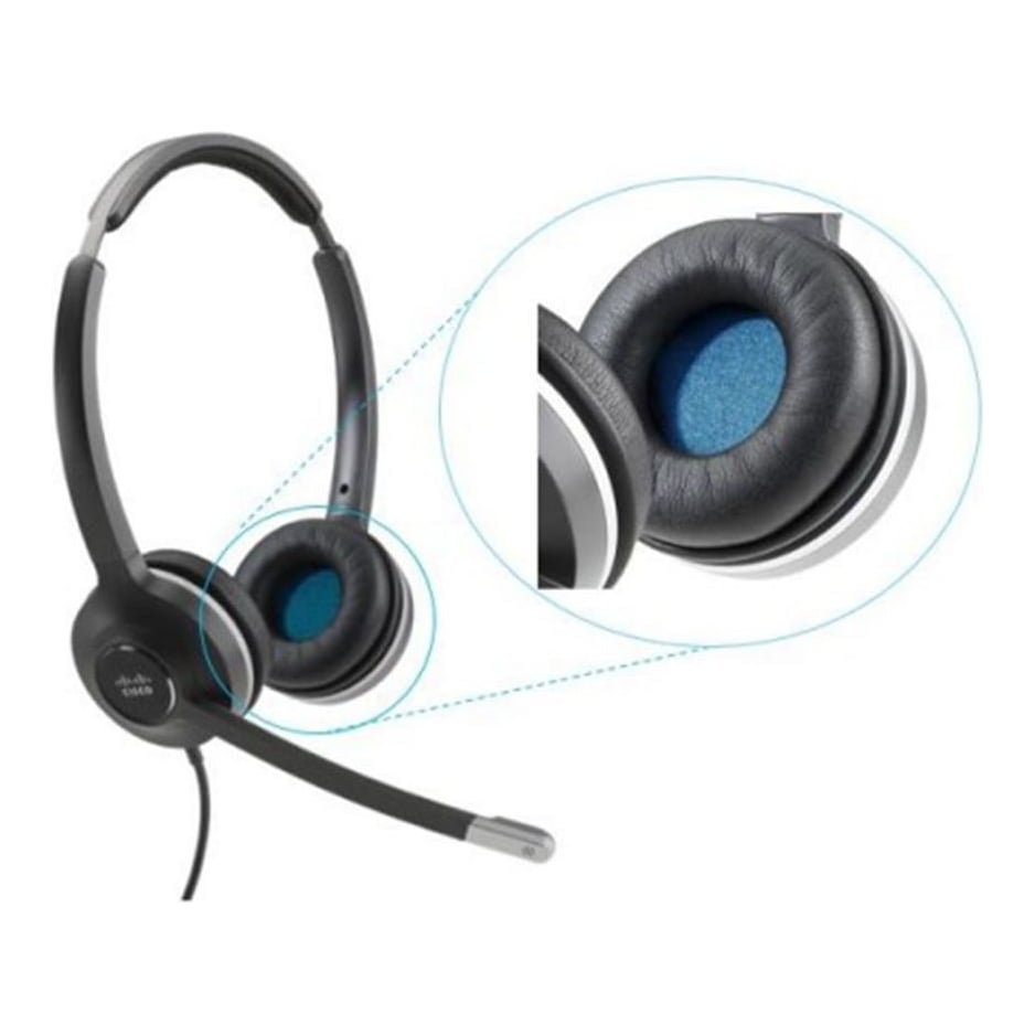 Cisco Headset 520 Series and 530 Series Replacement Ear Cushions (8 pieces) – Spare – Black, 2-Year Limited Liability (CP-HS-W-5EC8=), Ear pad
