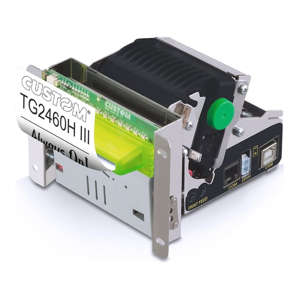 CUSTOM TG2460HIII, Thermal, POS printer, 203 x 203 DPI, 8 dot, 140 mm/sec, 60 - 80 µm
