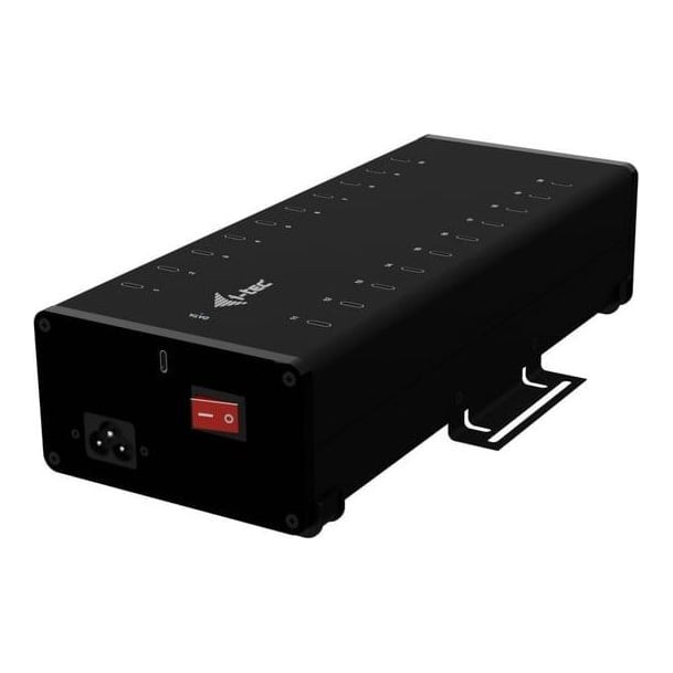 i-tec USB-C/USB-A Metal Charging + data HUB, 15W per port, 20x USB-C, Indoor, AC, 12 V, Black