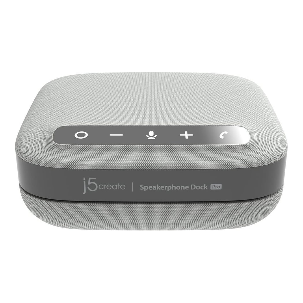 j5create JCDS337 USB-C® Dual 4K Speakerphone Dock Pro, Black, Wired, USB 3.2 Gen 2 (3.1 Gen 2) Type-C, 85 W, 10,100,1000 Mbit/s, Grey, White, Dark Grey, White