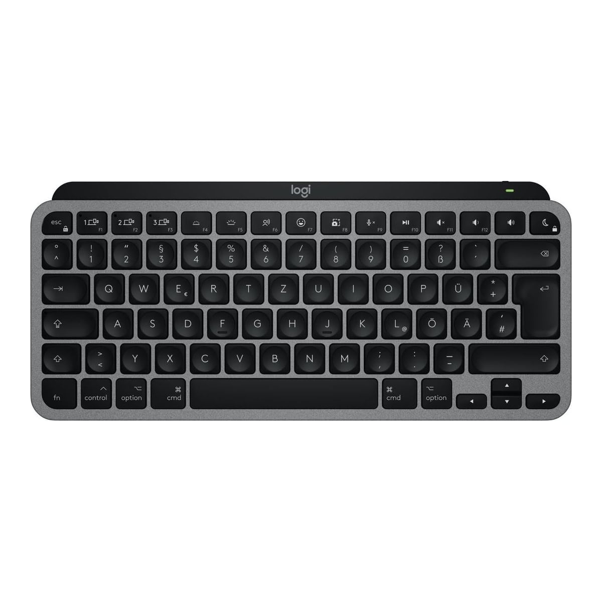 Logitech MX Keys Mini For Mac, Wireless, Bluetooth, Scissor key switch, QWERTZ, LED, Black, Grey