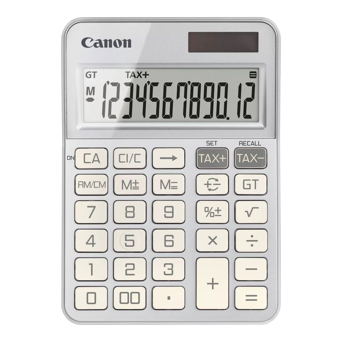 Canon KS-125KB, Desktop, Basic, 12 digits, Battery/Solar, Silver
