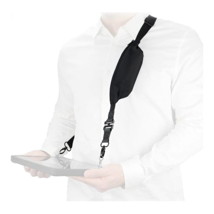 Mobilis Universal breakaway shoulder strap + expandable pocket - 2 attachment points 001092, Universal, Black, Zipper, 178 cm, 121 cm, 25 mm