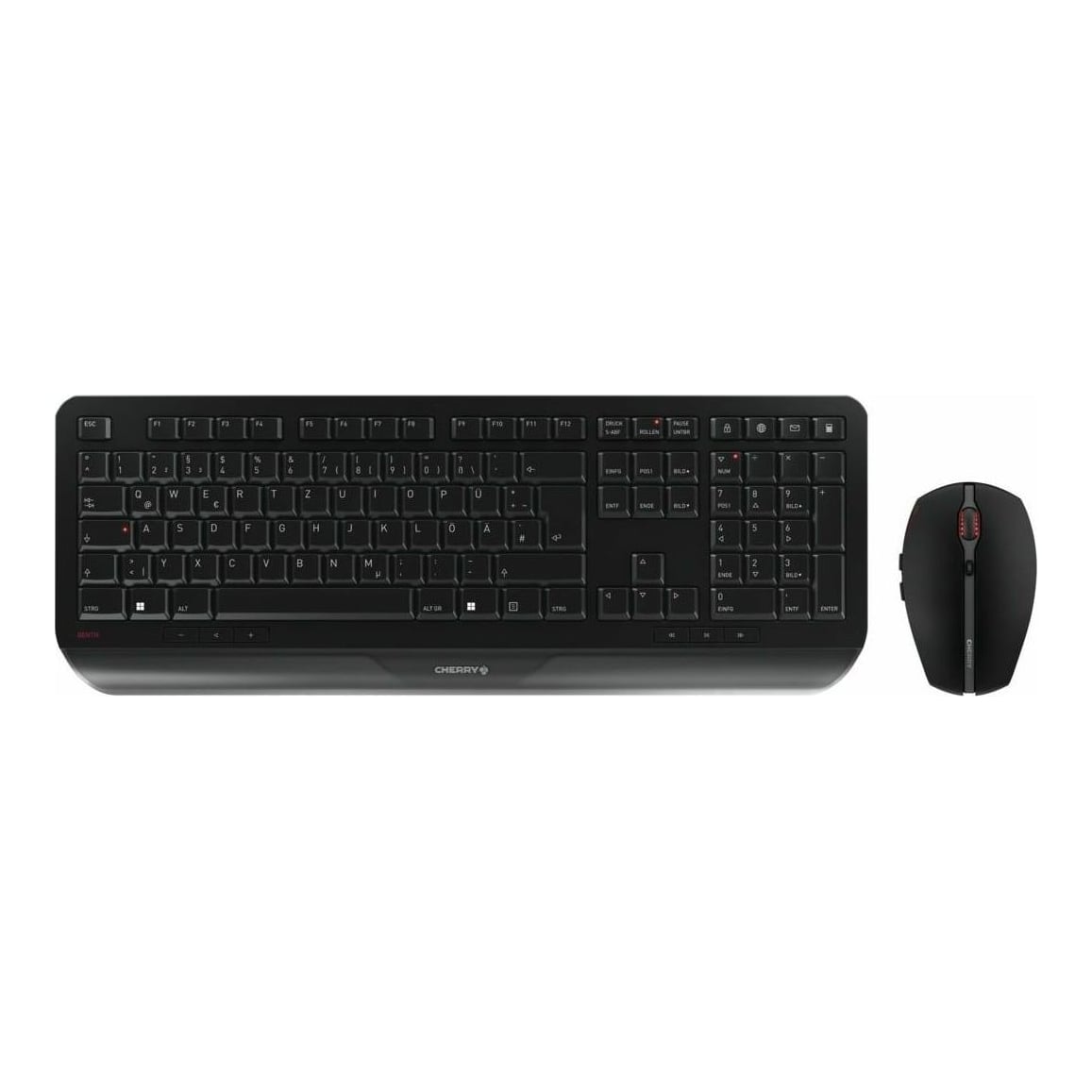 CHERRY GENTIX DESKTOP, Full-size (100%), Wireless, RF Wireless, QWERTZ, Black, Mouse included