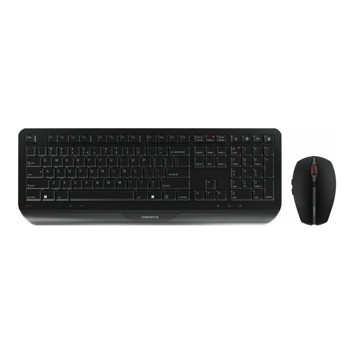 CHERRY GENTIX DESKTOP, Full-size (100%), Wireless, RF Wireless, QWERTY, Black, Mouse included