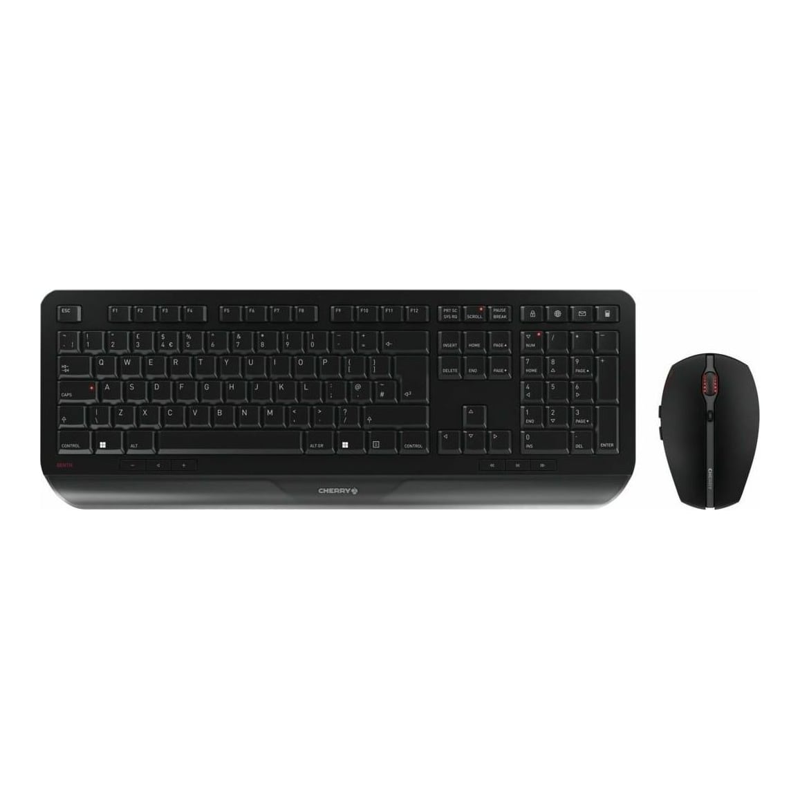 CHERRY GENTIX DESKTOP, Full-size (100%), Wireless, RF Wireless, QWERTY, Black, Mouse included