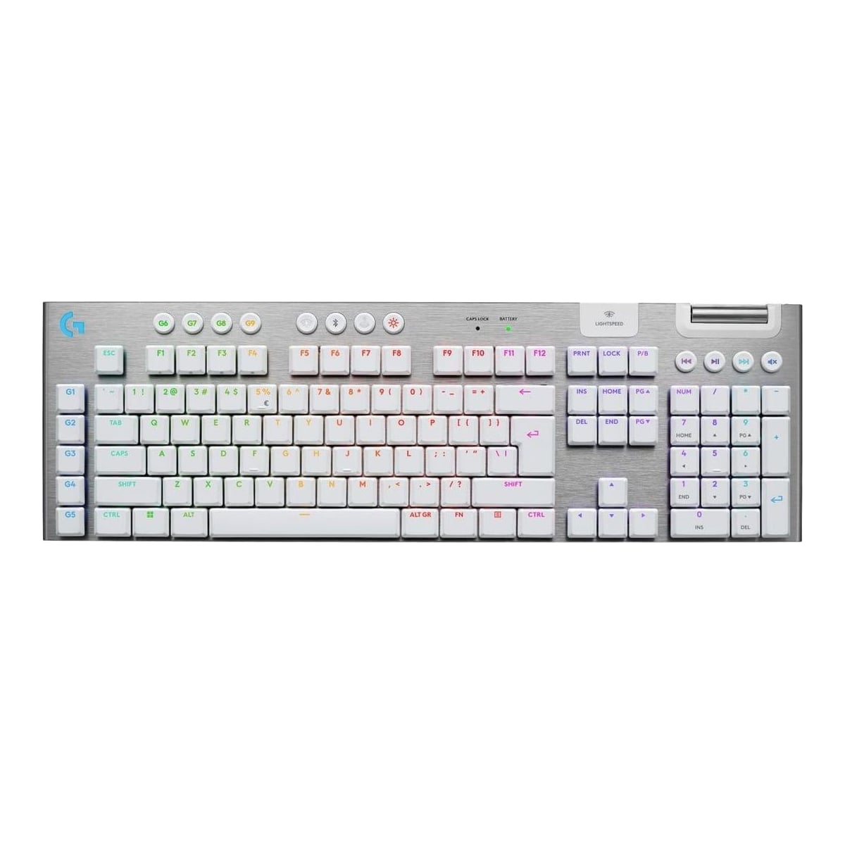 Logitech G G915 X LIGHTSPEED, Wired & Wireless, USB + RF Wireless + Bluetooth, Mechanical, QWERTY, LED, White