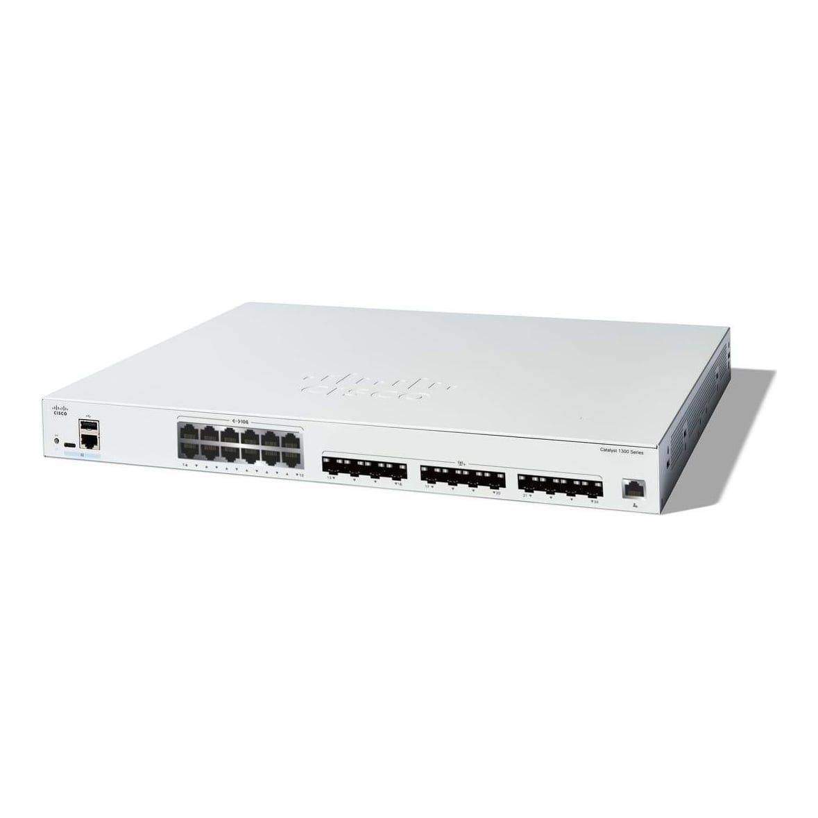 Cisco Catalyst 1300-24XTS Managed Switch, 12 Port 10G Copper, 12x10GE SFP+, Limited Lifetime Protection (C1300-24XTS), Managed, L2/L3, 10G Ethernet (100/1000/10000), Rack mounting