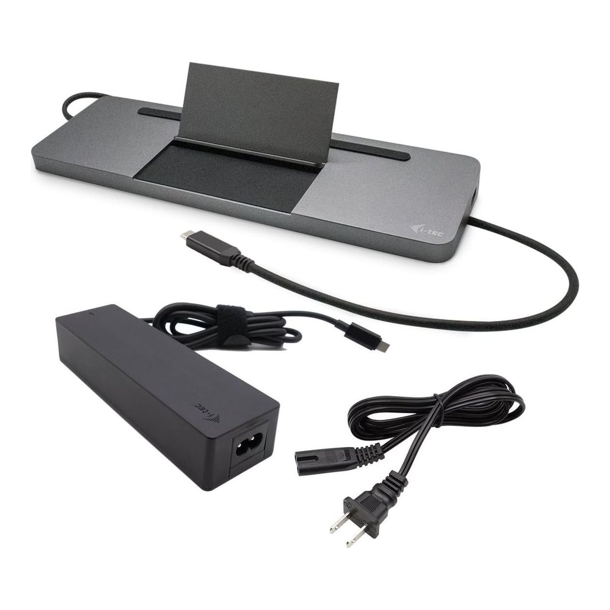 i-tec Metal SB-C Ergonomic 4K 3x Display Docking Station with Power Delivery 85 W + Universal Charger 100 W, Wired, USB 3.2 Gen 1 (3.1 Gen 1) Type-C, 85 W, 3.5 mm, 10,100,1000 Mbit/s, Grey