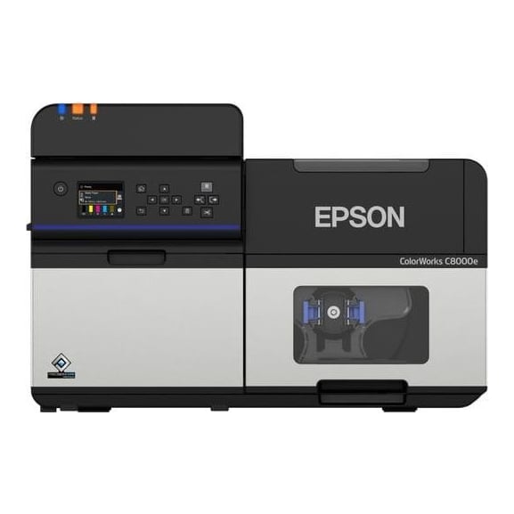 Epson ColorWorks C8000e (BK), Inkjet, 600 x 1200 DPI, 300 mm/sec, Colour, Wired & Wireless, Black, Grey