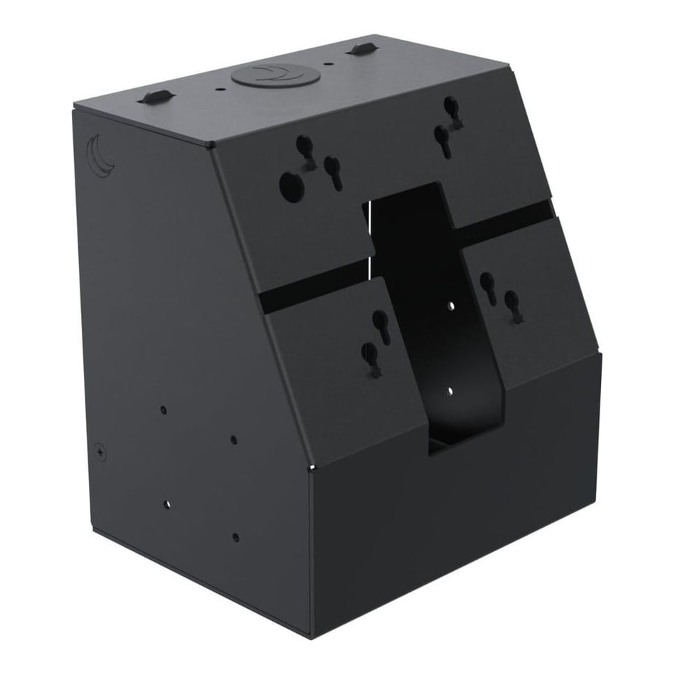 Ergonomic Solutions SpacePole Kiosk Kiosk top module, Center module, Black, Metal, 75 x 75 mm, 100 x 100 mm, GFS4470; GFS4500 Serie; H400; HSP-100; Magellan 1500i; Mc Print2-3; SRP-Q300; TCx 6145-1TN; TM...