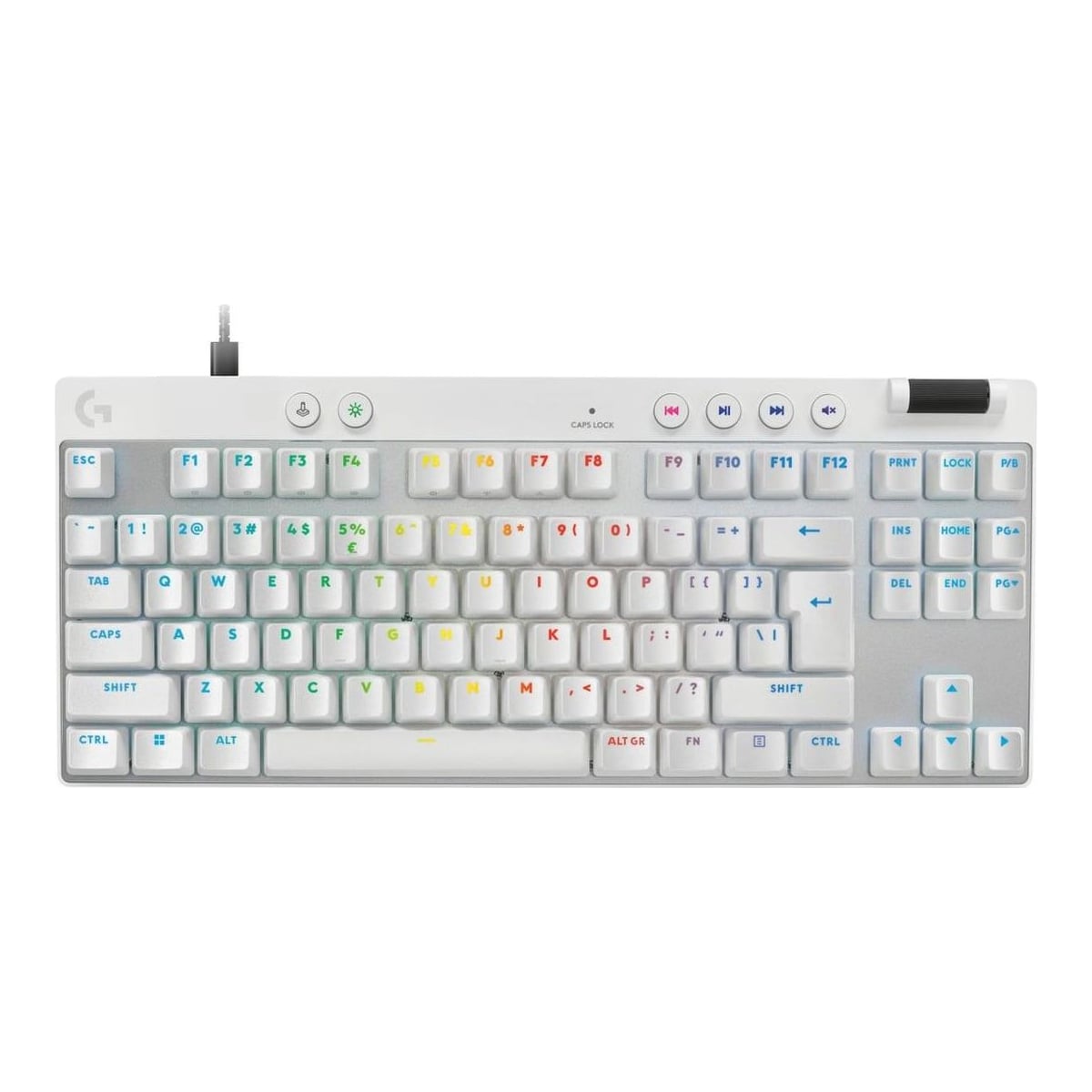 Logitech G PRO X TKL Rapid, Wired, USB, Magnetic-mechanical key switch, QWERTY, LED, White