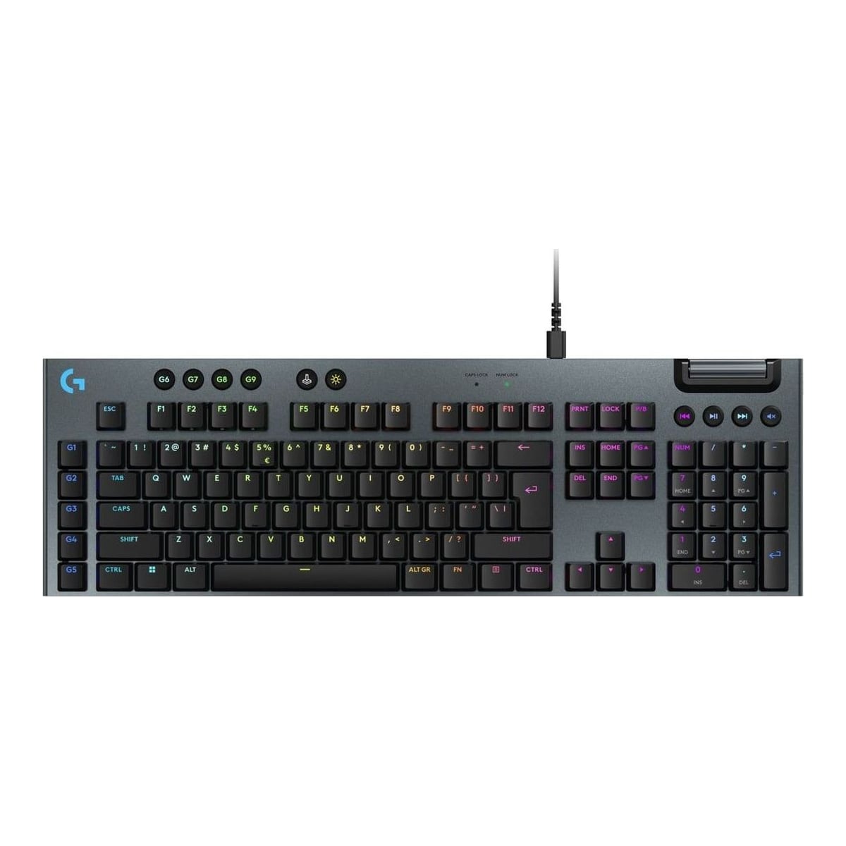 Logitech G G915 X, Wired, USB, Mechanical, QWERTY, RGB LED, Black