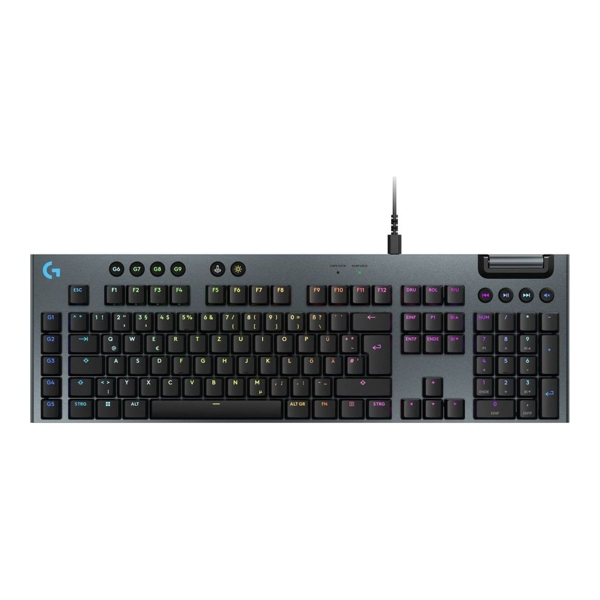 Logitech G G915 X, Wired, USB, Mechanical, QWERTZ, RGB LED, Black