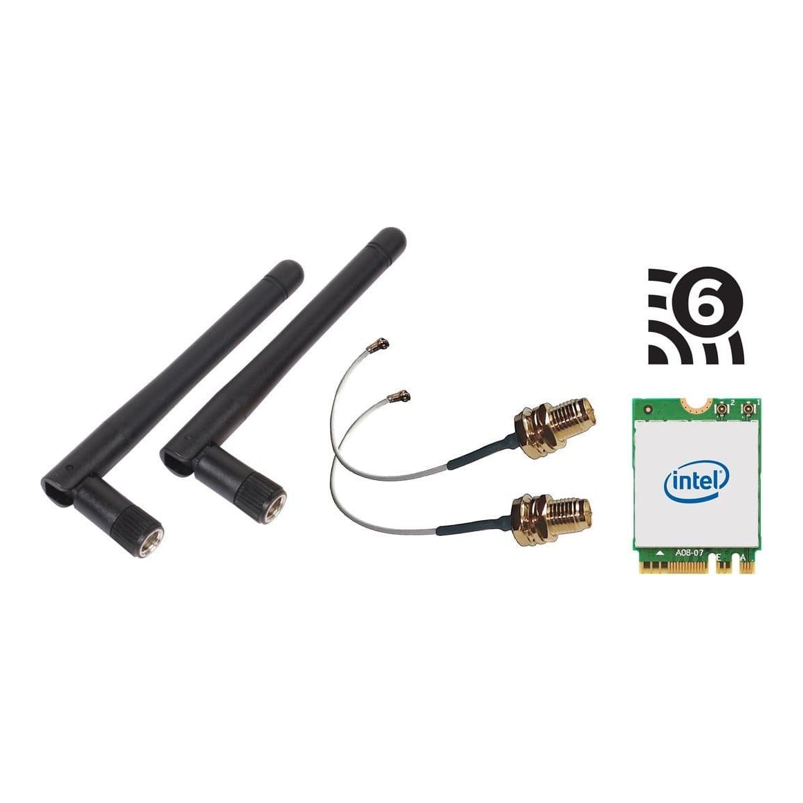 Shuttle WLN-M3 - WLAN Kit for Edge PC Series SPCEL, Intel WLAN M.2 card (ax)/Bluetooth, incl. cables and external antennas, Internal, Wireless, PCI Express, WLAN / Bluetooth, Wi-Fi 6 (802.11ax), 2400 Mbit/s
