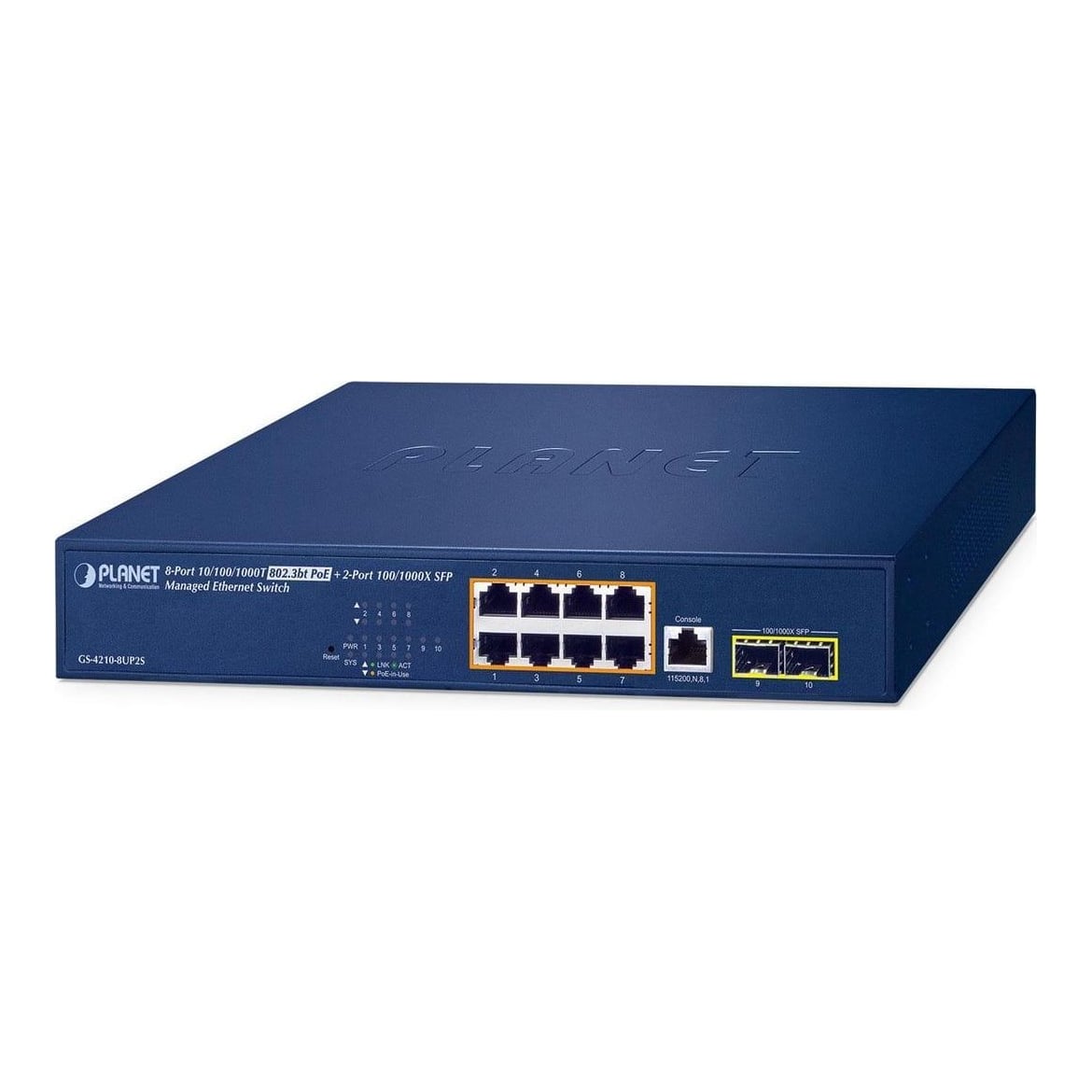 Net Switch 8PORT 1000M SFP/GS-4210-8UP2S Planet