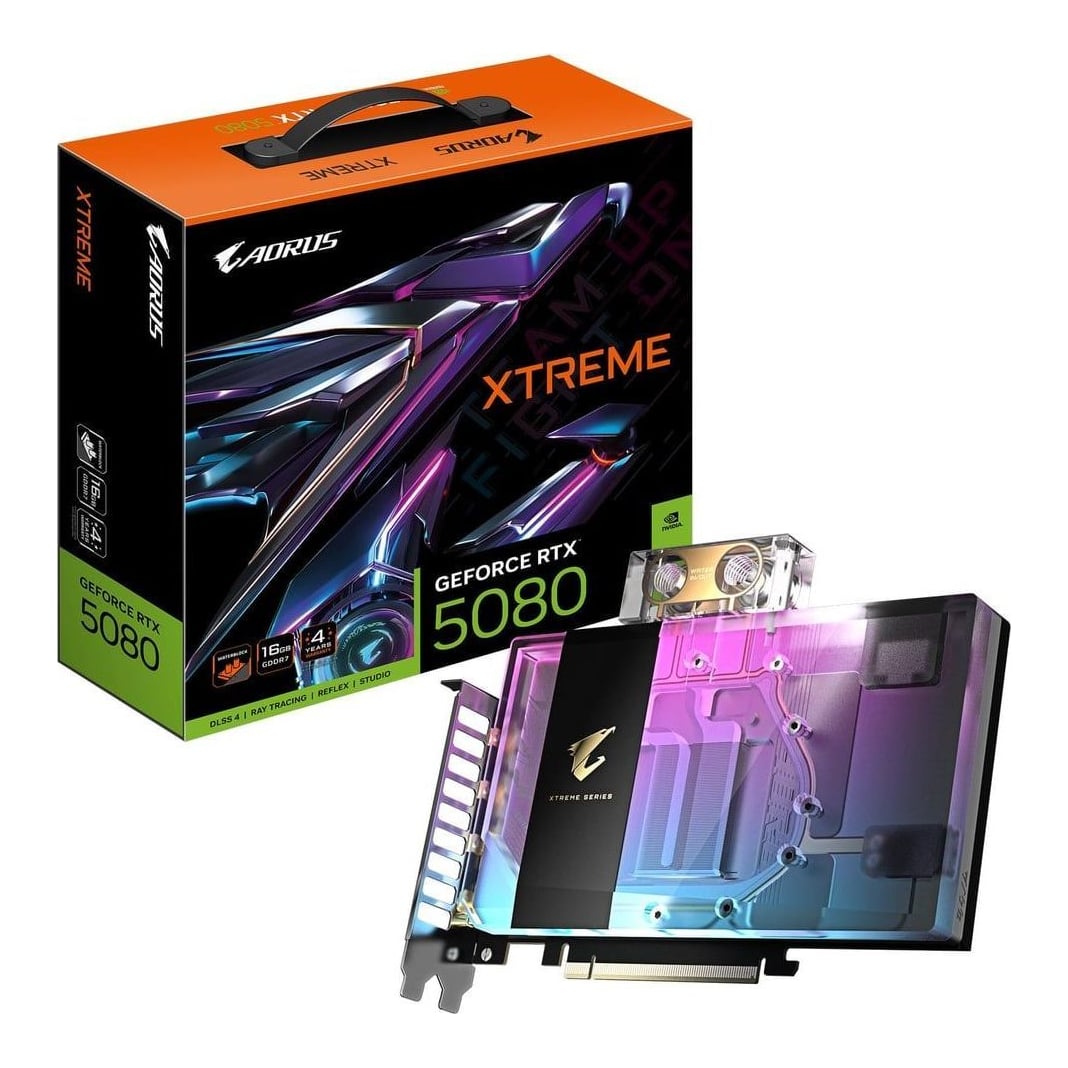 VGA PCIE16 RTX5080 16 GB GDDR7/N5080AORUSX WB-16GD Gigabyte