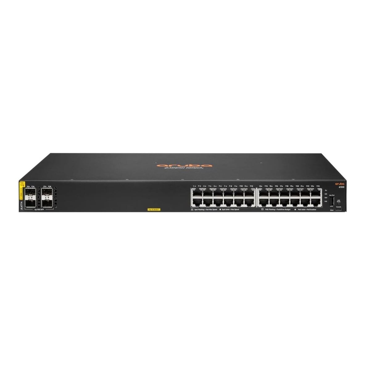Net Switch 24PORT 1000M 4SFP+/6100 JL677A Aruba By HPE