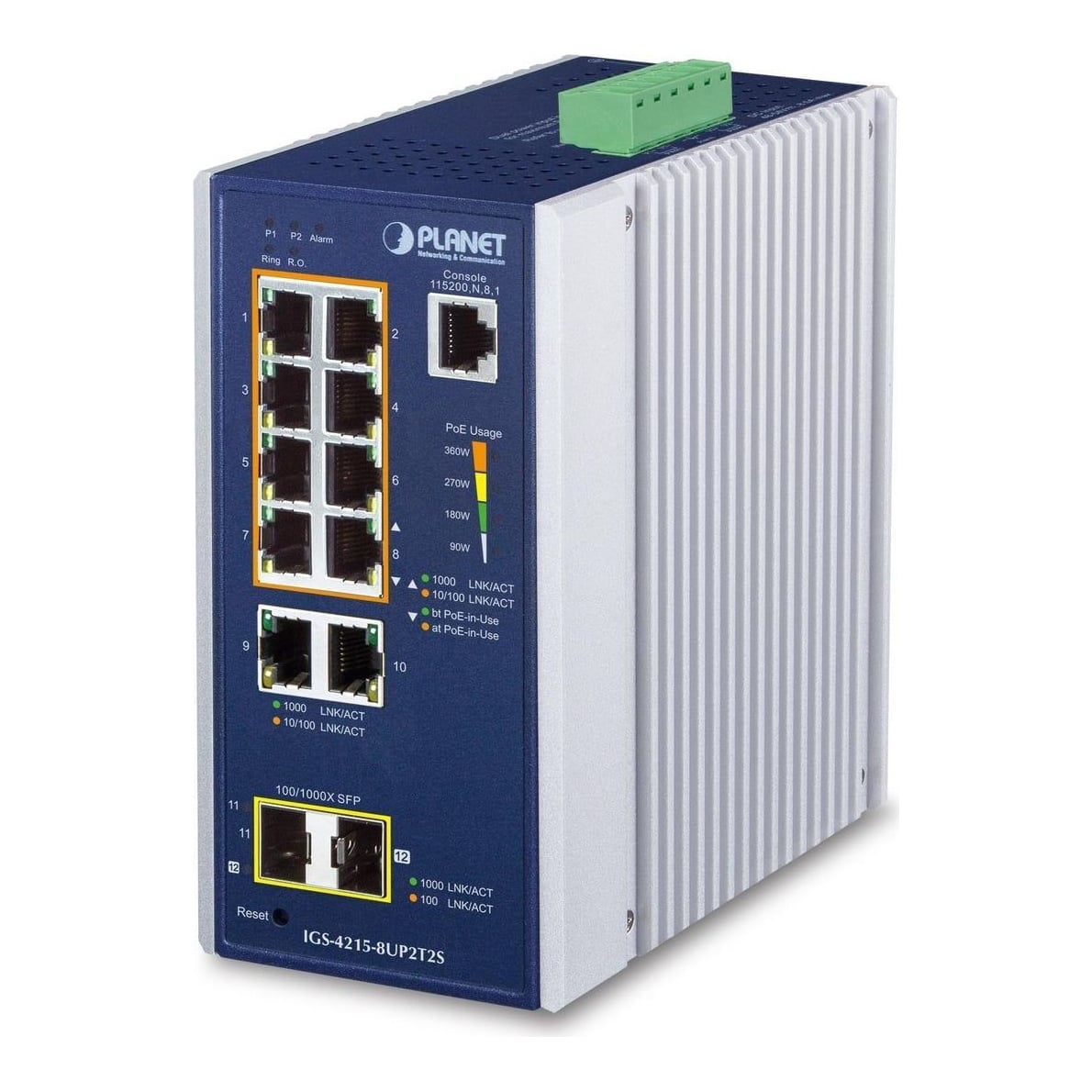 Net Switch 8PORT 1000M/IGS-4215-8UP2T2S Planet
